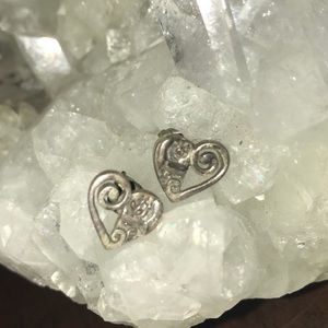 Sterling Silver Heart Shaped Earrings